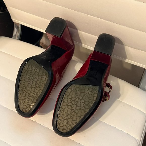 Calvin Klein Casilla Patent Leather Mary Jane Block Heel - Picture 3 of 3